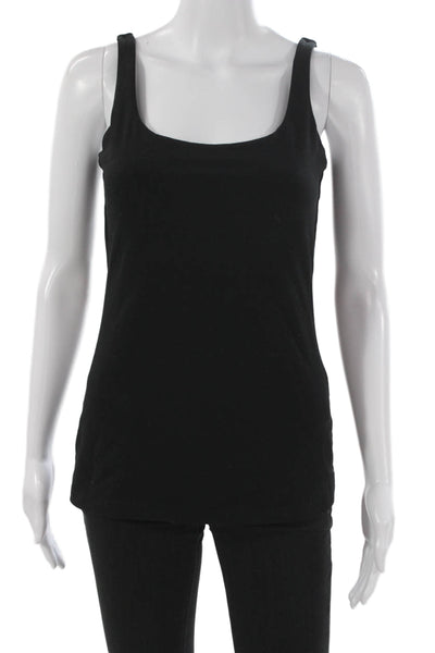 Susana Monaco Womens Basic Black Tank Scoop Neck Sleeveless Nylon Size S