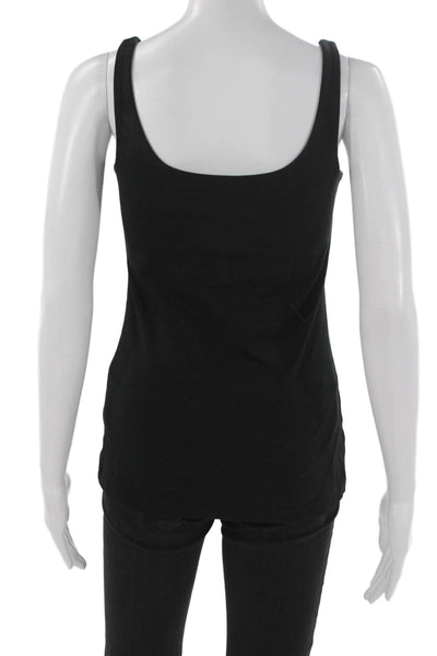 Susana Monaco Womens Basic Black Tank Scoop Neck Sleeveless Nylon Size S