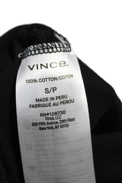 Vince Women Black Cotton Turtleneck Long Sleeve T-Shirt Size S