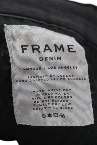 Frame Denim Women Skinny Jeans Black Modal Zip Mid Rise Size 25