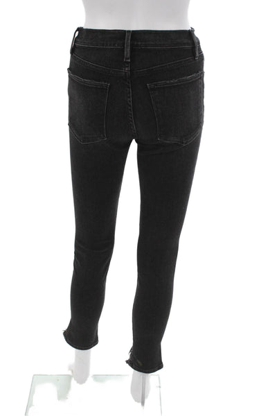 Frame Denim Womens Black High Rise Skinny Jeans Cotton Blend Size 26
