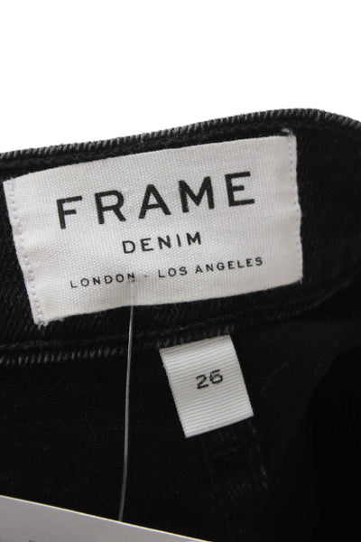 Frame Denim Womens Black High Rise Skinny Jeans Cotton Blend Size 26