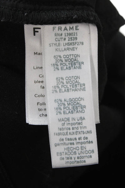Frame Denim Womens Black High Rise Skinny Jeans Cotton Blend Size 26