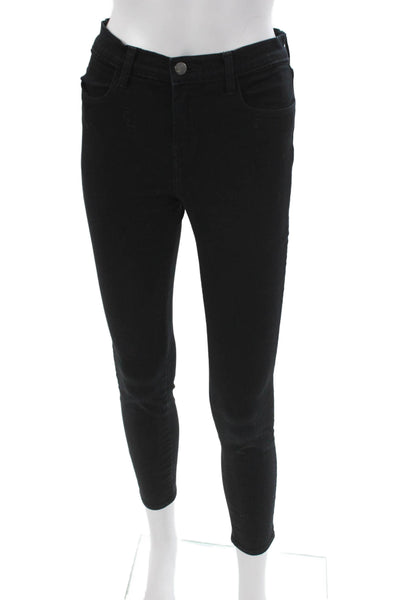 J Brand Women Skinny Jeans Black Cotton Blend Mid Rise Size 25