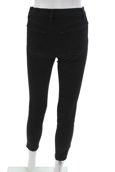 J Brand Women Skinny Jeans Black Cotton Blend Mid Rise Size 25