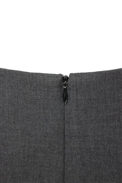 Theory Women Pencil Skirt Gray Wool Blend Zip Knee Length Size 6