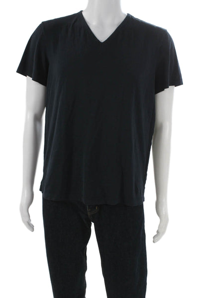 Theory Mens T-Shirt Black V-Neck Short Sleeve 100% Cotton Size L
