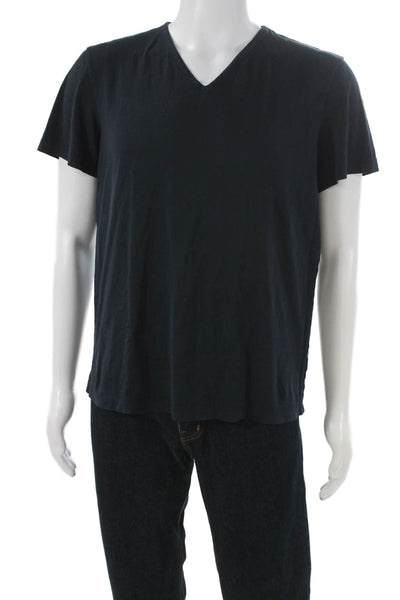 Theory Mens T-Shirt Black V-Neck Short Sleeve 100% Cotton Size L