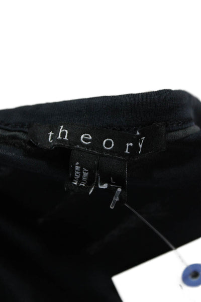 Theory Mens T-Shirt Black V-Neck Short Sleeve 100% Cotton Size L