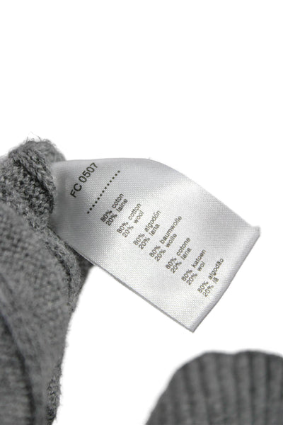 Lacoste Mens Gray Mock Neck Pullover Sweater 80% Cotton 20% Wool Size L