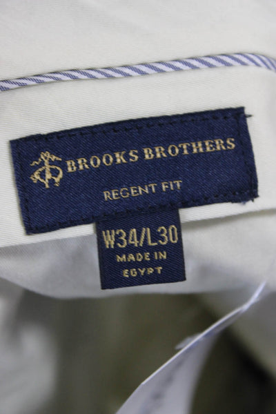 Brooks Brothers Mens Dress Pants Blue Linen Plaid Button Size 30