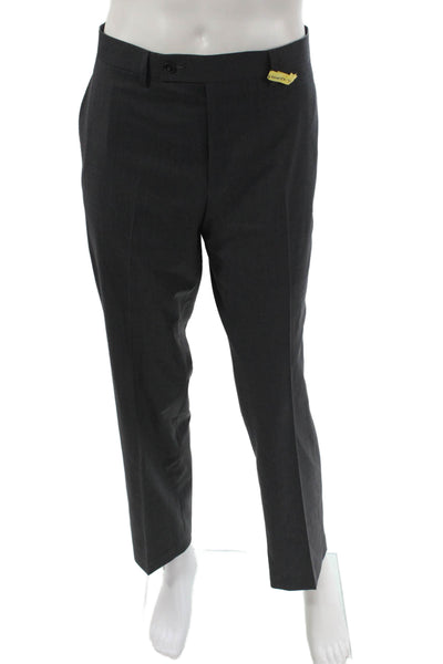 Calvin Klein Mens Dress Pants Gray Polyester Rayon Button Size 34