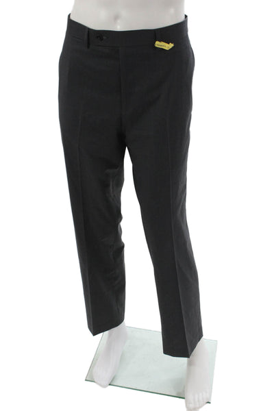 Calvin Klein Mens Dress Pants Gray Polyester Rayon Button Size 34