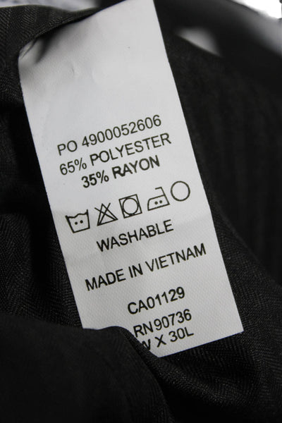 Calvin Klein Mens Dress Pants Gray Polyester Rayon Button Size 34