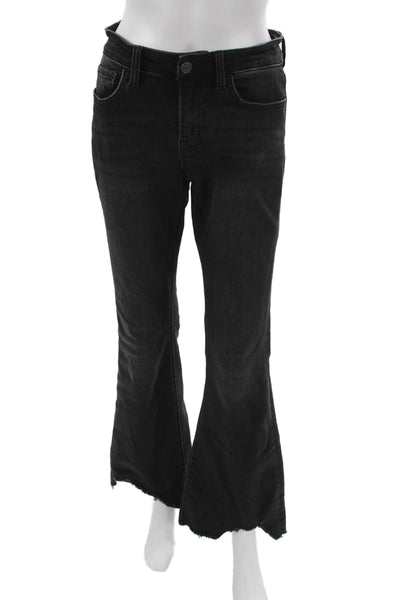 Flying Monkey Women Mid Rise Flared Jeans Black Cotton Blend Size 26