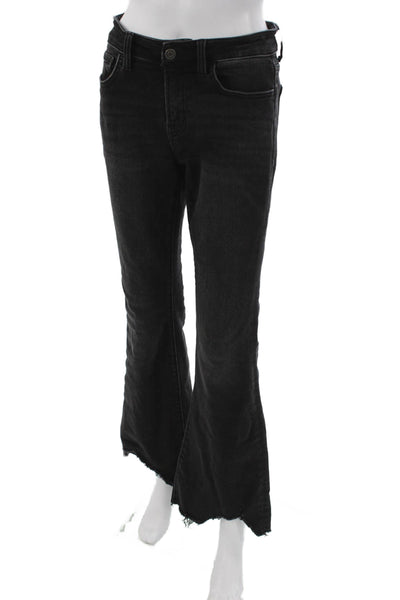 Flying Monkey Women Mid Rise Flared Jeans Black Cotton Blend Size 26