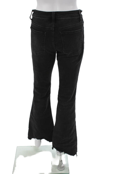 Flying Monkey Women Mid Rise Flared Jeans Black Cotton Blend Size 26