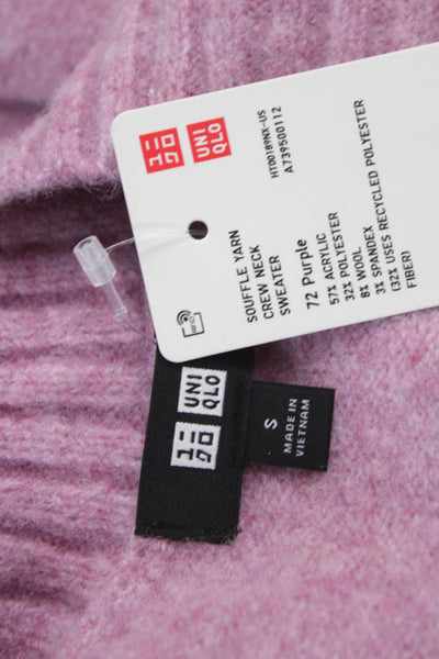 Uniqlo Womens Purple Pullover Sweater Crew Neck Long Sleeve Acrylic Size S
