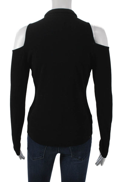 Milly Women Black Basic Mock Neck Long Sleeve Pullover Top Size S