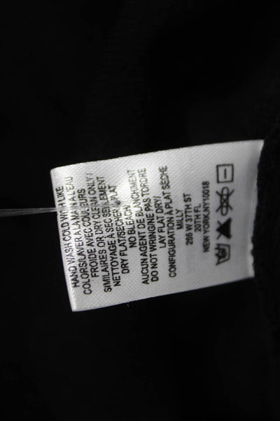 Milly Women Black Basic Mock Neck Long Sleeve Pullover Top Size S