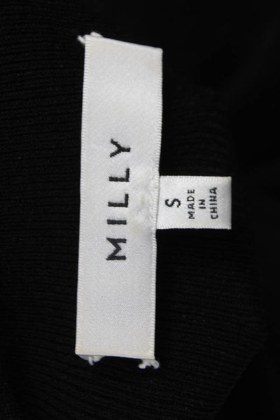 Milly Women Black Basic Mock Neck Long Sleeve Pullover Top Size S