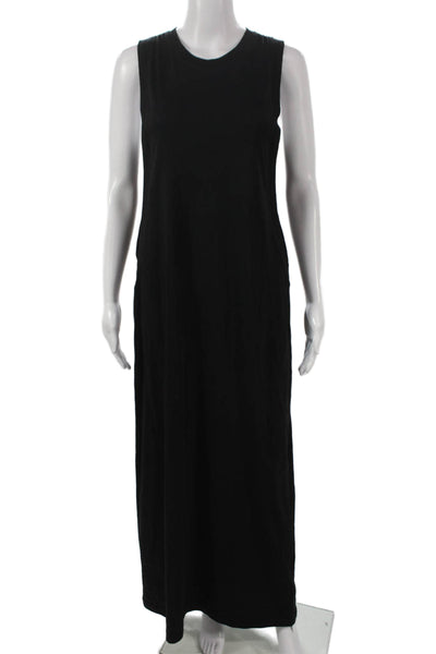 ATM Womens Maxi Dress Black Cotton Crew Neck Sleeveless Size S