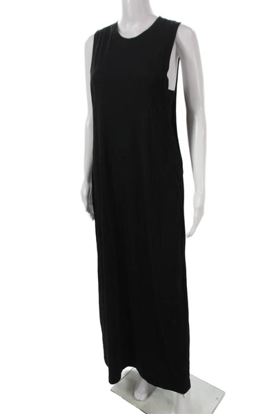 ATM Womens Maxi Dress Black Cotton Crew Neck Sleeveless Size S