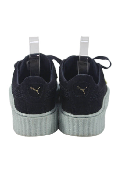 Fenty Puma by Rihanna Womens Platform Creepers Sneakers Black Blue Size 9.5