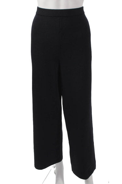 St. John Women Cropped Wool Blend Pants Black Size 8