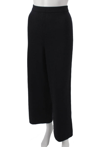 St. John Women Cropped Wool Blend Pants Black Size 8