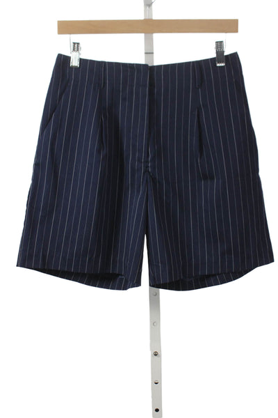 J. Mclaughlin Womens Blue Pinstripe Cotton Chino Shorts Size 0
