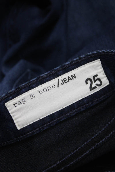 Rag & Bone Womens Skinny High Rise Blue Jeans Size 25
