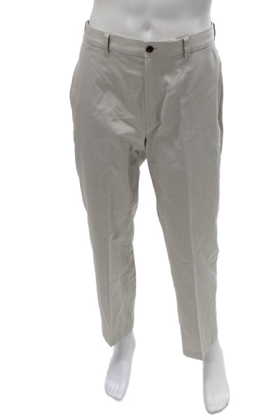 Brooks Brothers Mens Chino Pants Beige 100% Cotton Button Size 32