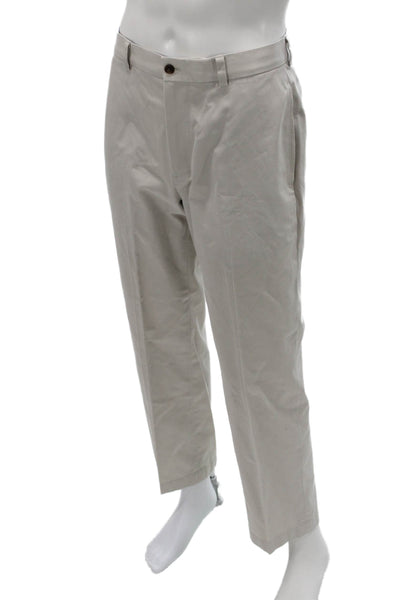 Brooks Brothers Mens Chino Pants Beige 100% Cotton Button Size 32