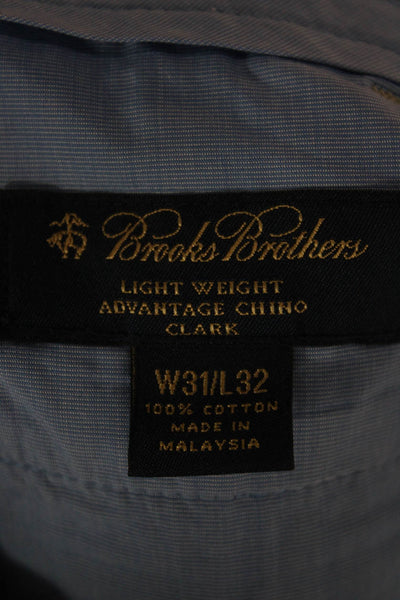 Brooks Brothers Mens Chino Pants Beige Cotton Button Fly Size 31