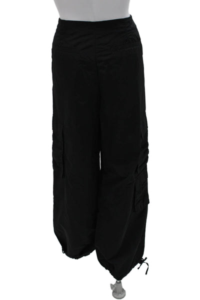 Zara Womens Cargo Nylon Zip Pants Black Size S