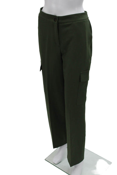 Rachel Zoe Women Green Cargo Pants Military Button Polyester Spandex Size S