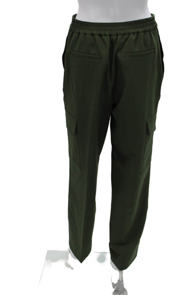 Rachel Zoe Women Green Cargo Pants Military Button Polyester Spandex Size S