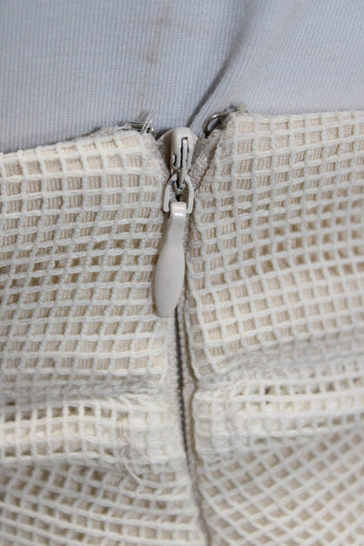 BCBGMAXAZRIA Womens A-Line Midi Skirt Ivory Polyester Zip Size M