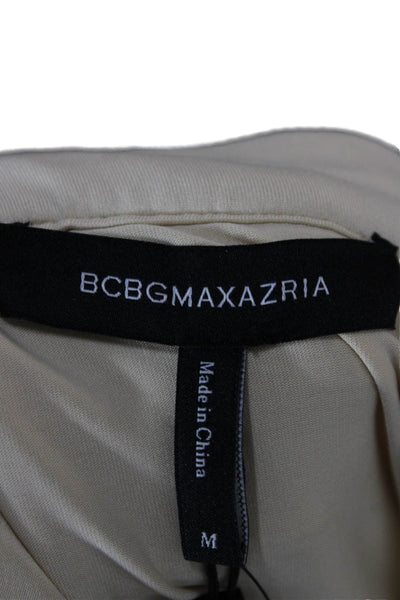 BCBGMAXAZRIA Womens A-Line Midi Skirt Ivory Polyester Zip Size M