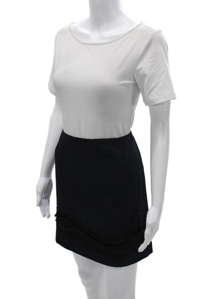 T Tahari Women Mini Skirt Black Zip Knee Length Size 6P