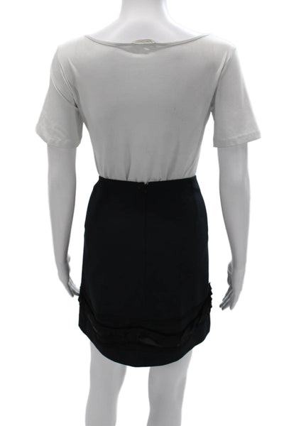 T Tahari Women Mini Skirt Black Zip Knee Length Size 6P