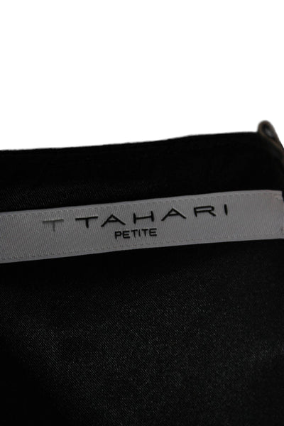 T Tahari Women Mini Skirt Black Zip Knee Length Size 6P