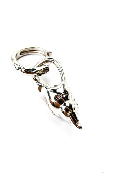 Luv AJ Womens Silver Tone The Seashell Charm Hoop Earrings NWT