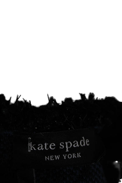Kate Spade New York Women Sheath Dress Black Short Sleeve Round Neck Zip Size M