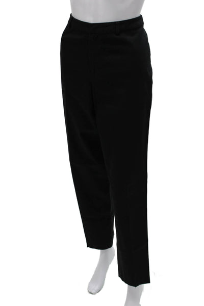 Ellen Tracy Women Black Dress Pants Zip 97% Cotton 3% Spandex Size 6