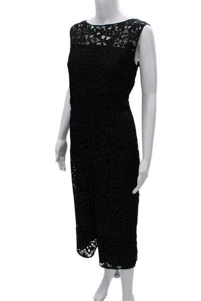 St. John Women Floral Boat Neck Sleeveless Polyester Jumpsuit Size 8
