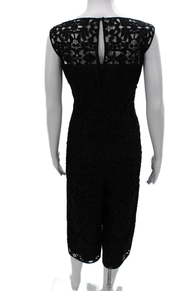 St. John Women Floral Boat Neck Sleeveless Polyester Jumpsuit Size 8