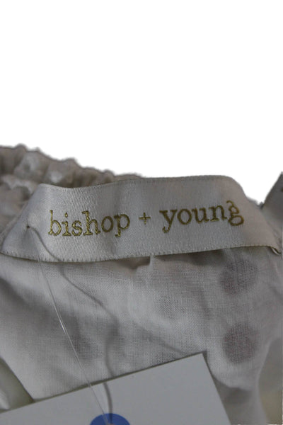 Bishop and Young Women Basic White Cotton 3/4 Sleeve Round Neck Blouse Size XS