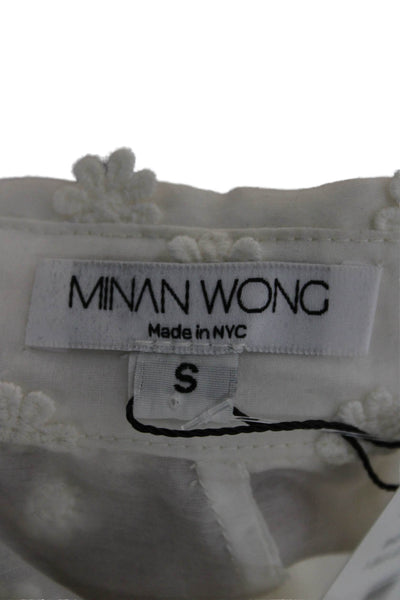 Minan Wong Women Floral Cotton Collared Long Sleeve Button-Up Size S